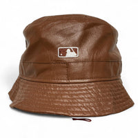 A’s New Era Brown and White Faux Leather Bucket Hat