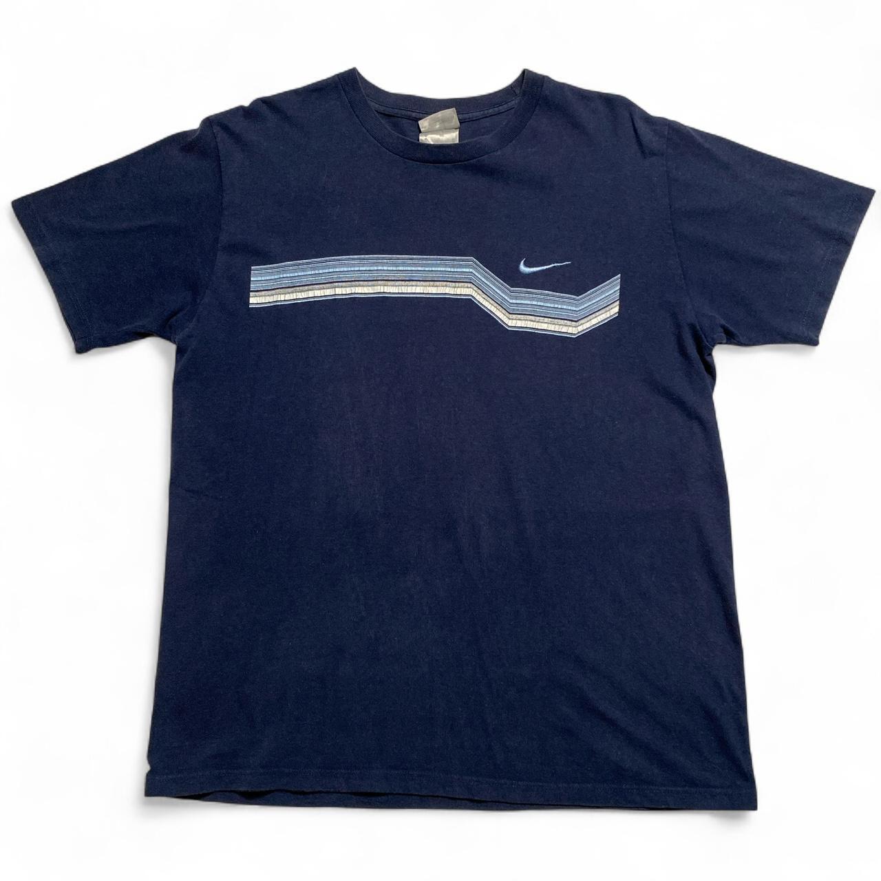 Nike Swoosh Navy Baby Blue Vintage y2k T Shirt (M)