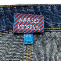 Ice Cream Billionaire Boys Club Running Dog Blue and Yellow Jeans (36W)