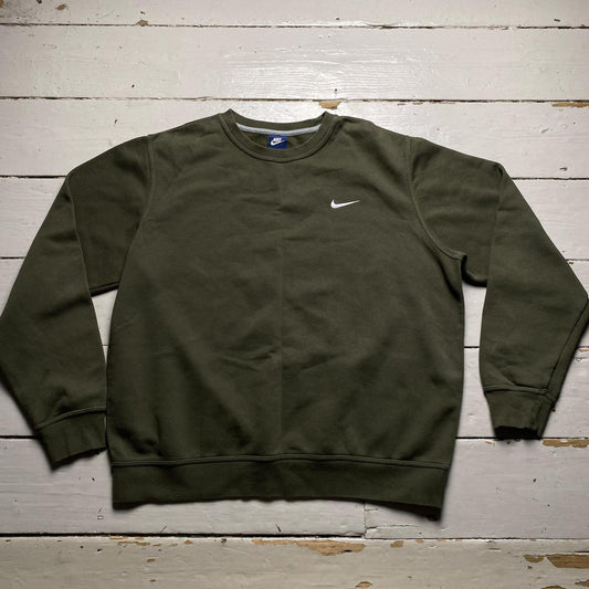 Nike Swoosh Khaki and White Jumper