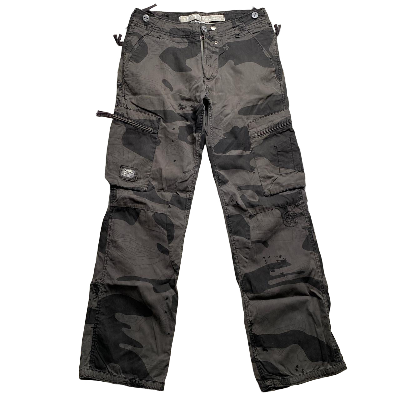 Zoo York Vintage Camouflage Cargo Army Combat Trousers Grey (32W)