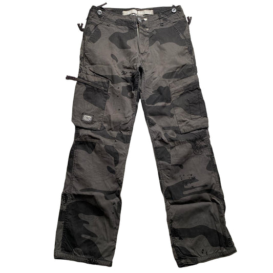 Zoo York Vintage Camouflage Cargo Army Combat Trousers Grey (32W)