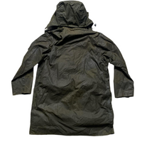 Barbour Waxed Border Khaki Green Tartan Parka Hooded Jacket (L)