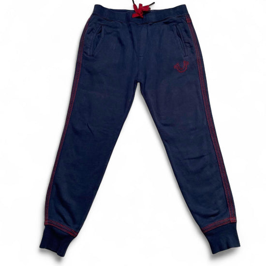 True Religion Navy and Red Contrast Stitch Joggers (M)