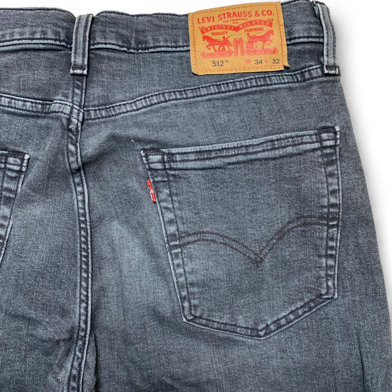 Levis 512 Cut Down Grey Jeans Jort Jean Shorts (34W)