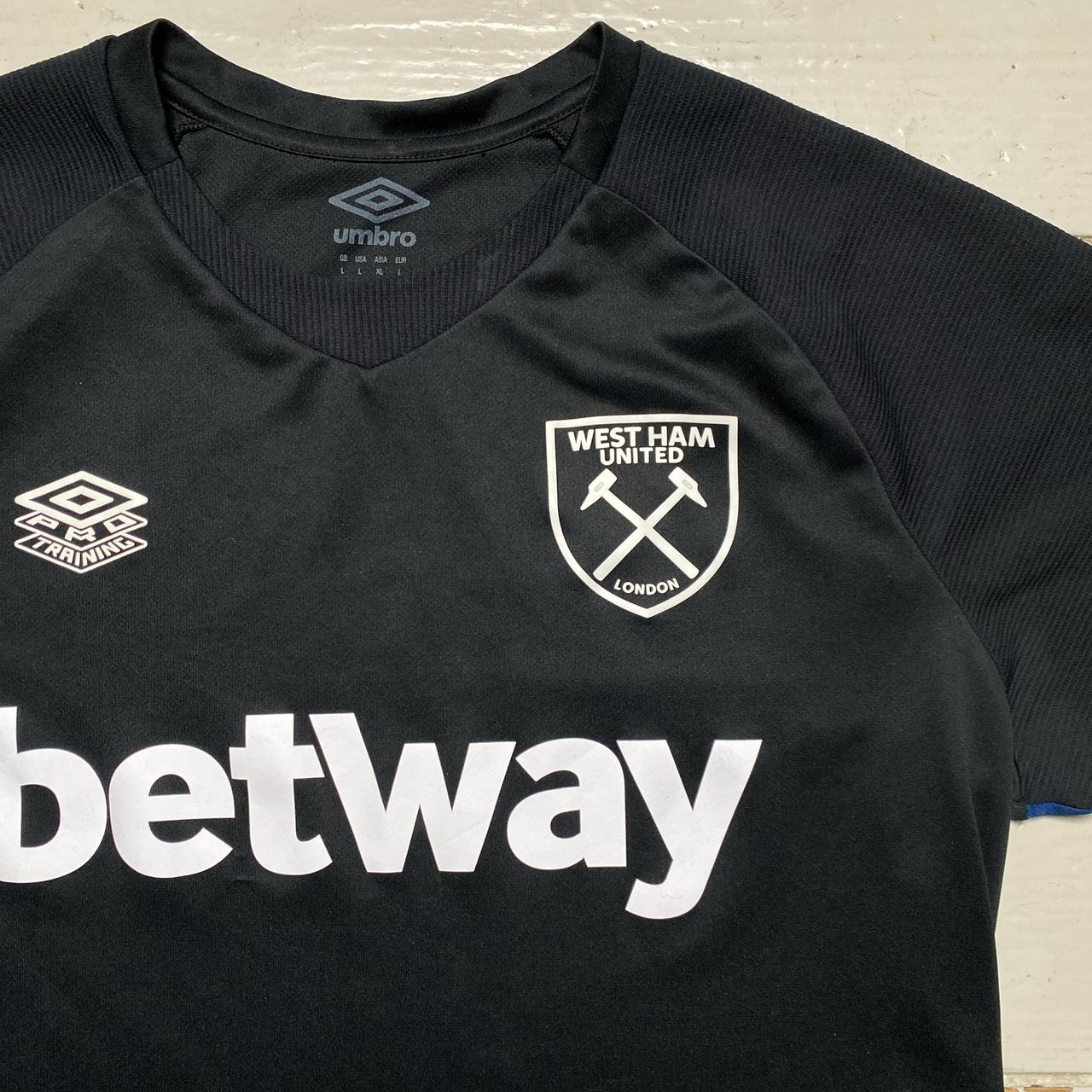 West Ham United Umbro Black and White Training Football Jersey