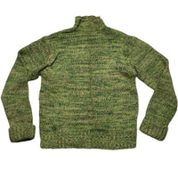 French Connection Vintage Green and Brown Knitted Jumper (XL)