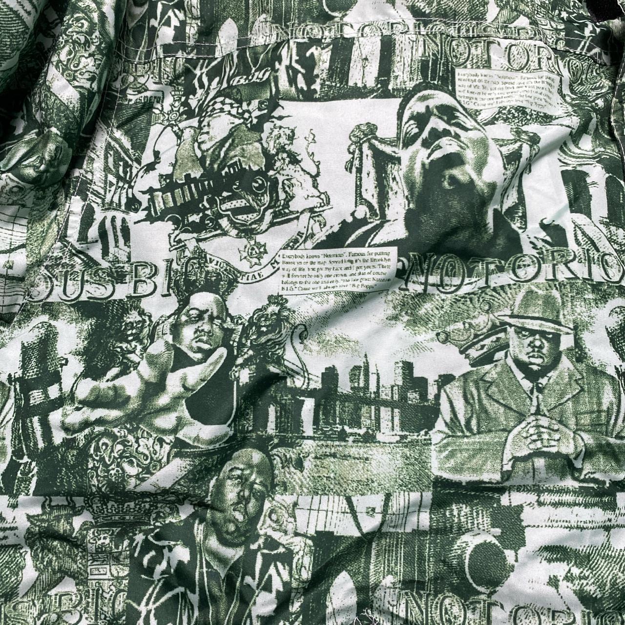 Notorious BIG Brooklyn Mint Vintage All Over Print Puffer Coat (2XL)