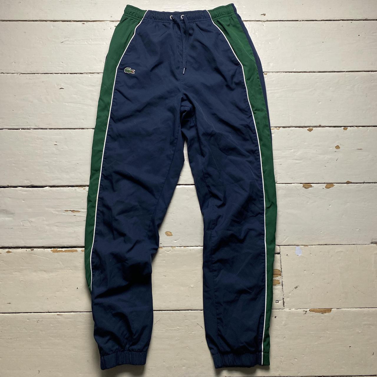 Lacoste Navy Green and White Trackpant Shell Bottoms