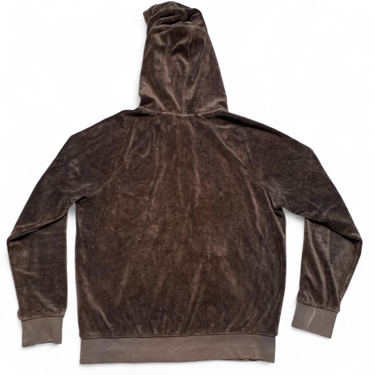 Juicy Couture Womens Velour Brown Jewel Zip Hoodie