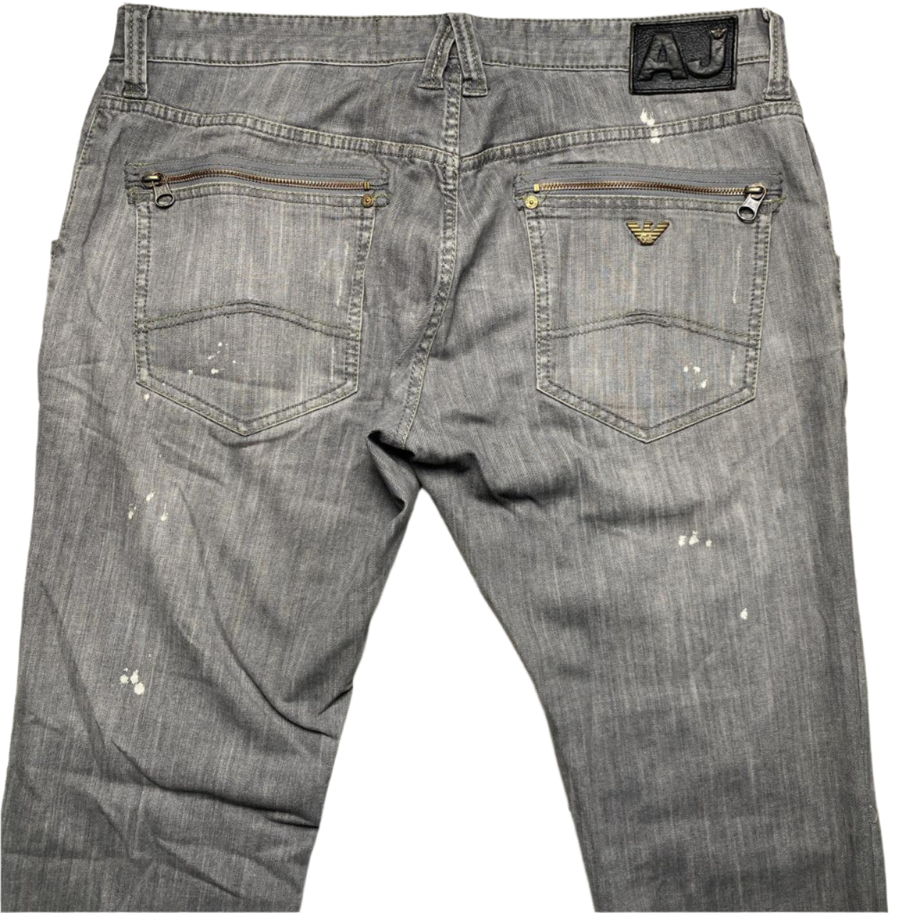 Armani Bleach Distressed Grey Jeans (38W)