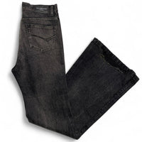 Balenciaga Charcoal Grey Baggy Flared Distressed Jeans (2XS)