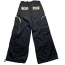 Criminal Damge Black and Camouflage Big Pocket Cargo Parachute Combat Trousers (32W)