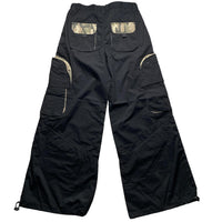 Criminal Damge Black and Camouflage Big Pocket Cargo Parachute Combat Trousers (32W)