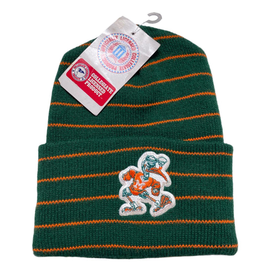 Miami Hurricanes Vintage 90’s Beanie Hat Green and Orange