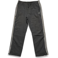Adidas Grey and White Shell Trackpant Bottoms (L)