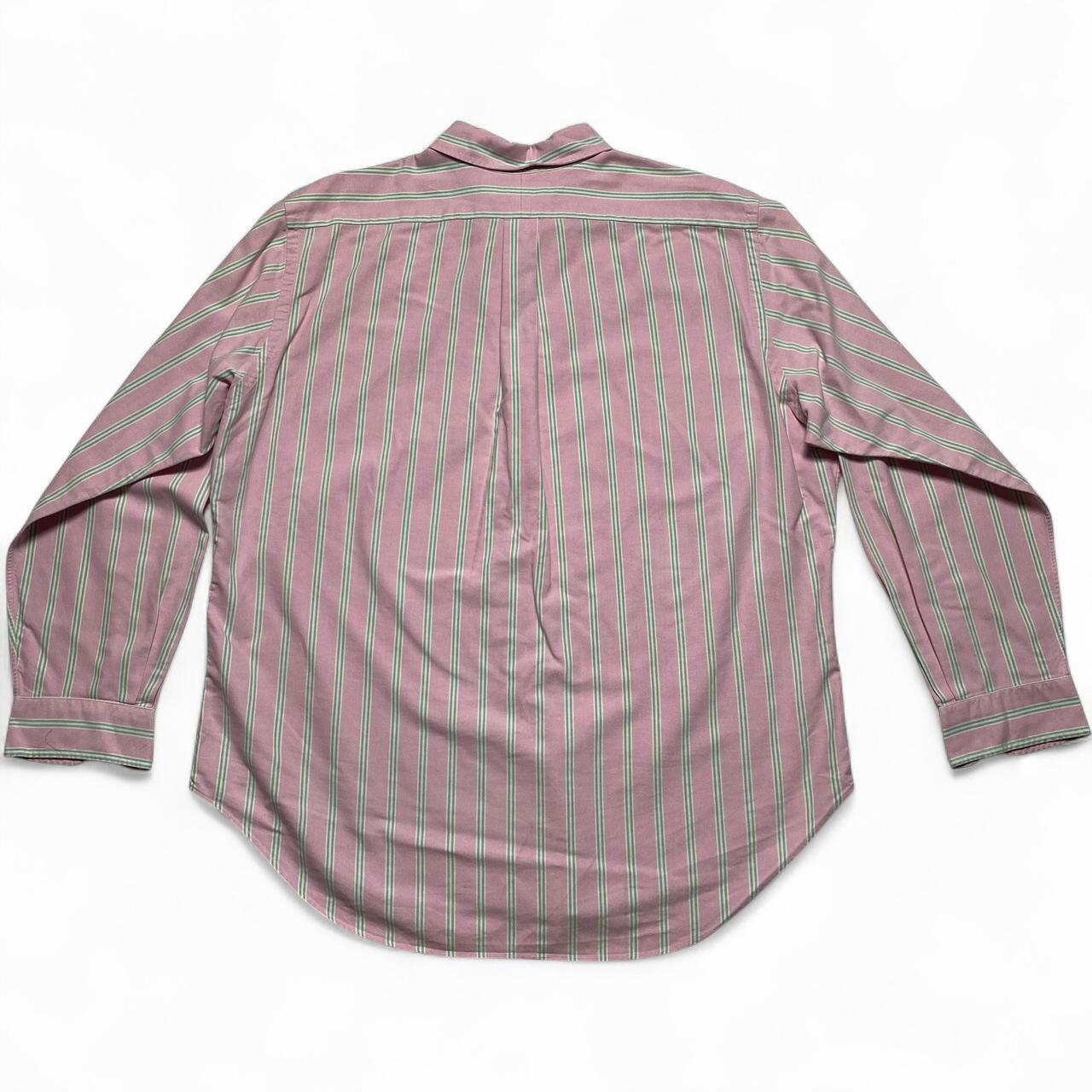 Polo Ralph Lauren Pink Green and White Pin Stripe Long Sleeve Shirt