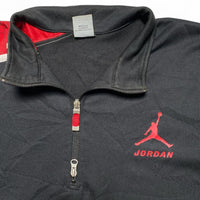 Jordan 23 Vintage 90’s Black Red and White Quarter Zip Polo Shirt (XL)