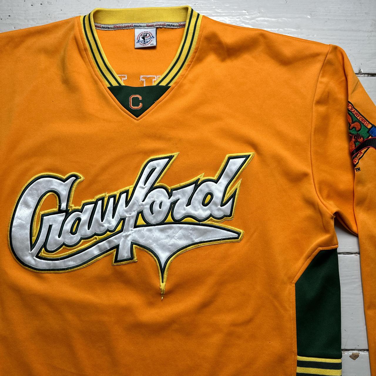 Professional Negro League Baseball Crawford Orange Yellow and Green Jersey