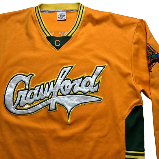 Professional Negro League Baseball Crawford Orange Yellow and Green Jersey (3XL)