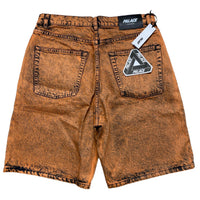 Palace Orange Bleached Denim Jorts Jean Shorts (32W)