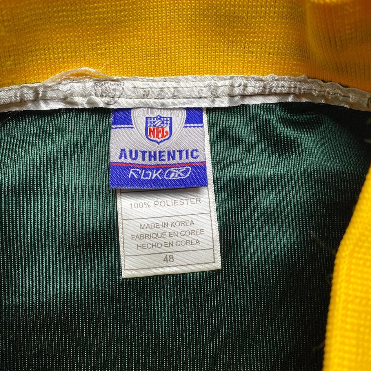 Greenbay Packers Reebok Brett Favre Lambeaufield 2007 NFL Green and Yellow Football Jersey (L)