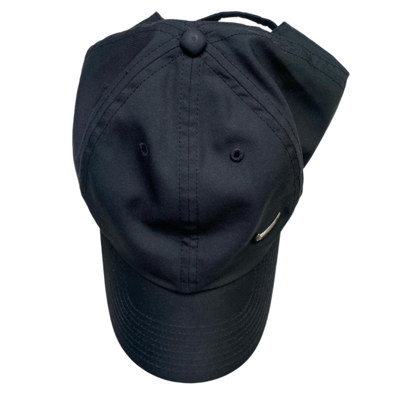 Nike Metal Silver Swoosh Black Cap