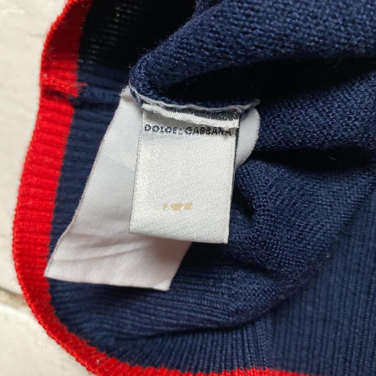 Dolce and Gabbana Navy and Red Crewneck Jumper