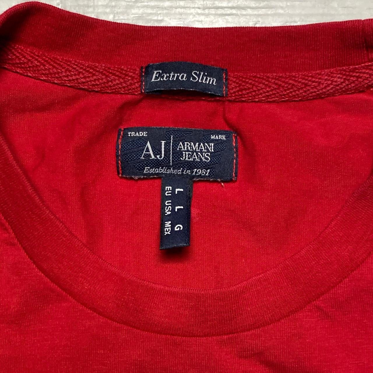 Armani Jeans Red Slim Fit Bike T Shirt