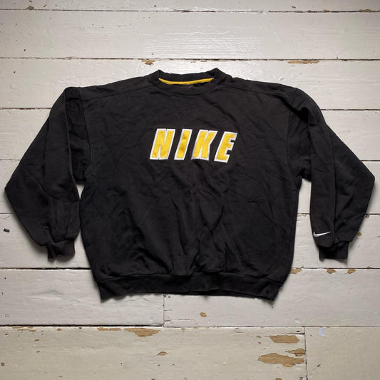 Nike Vintage 90’s Spellout Black and Yellow Jumper