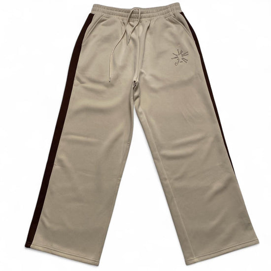 Jehucal Cream and Brown Baggy Trackpant Joggers (L)