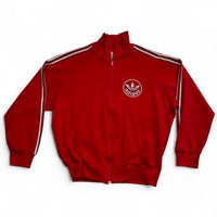 Adidas Red and White Vintage 90’s Tracksuit Jacket (L)