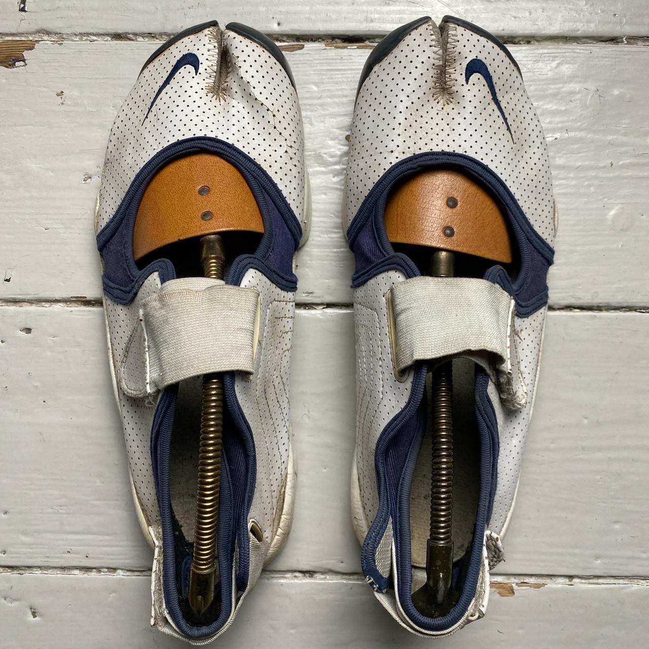 Nike Air Rift Vintage 2007 White and Navy Leather Tabi Split Toe Trainers