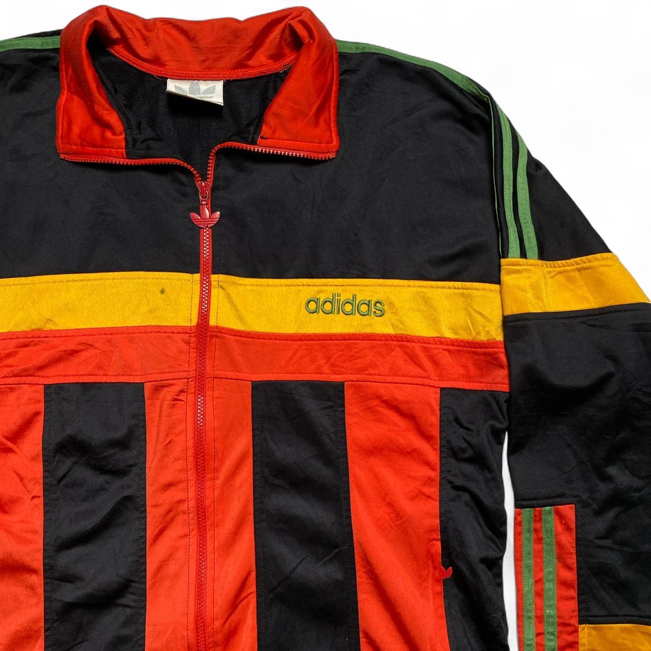 Adidas Rasta 90’s 80’s Black Red Yellow and Green Tracksuit Jacket (M)