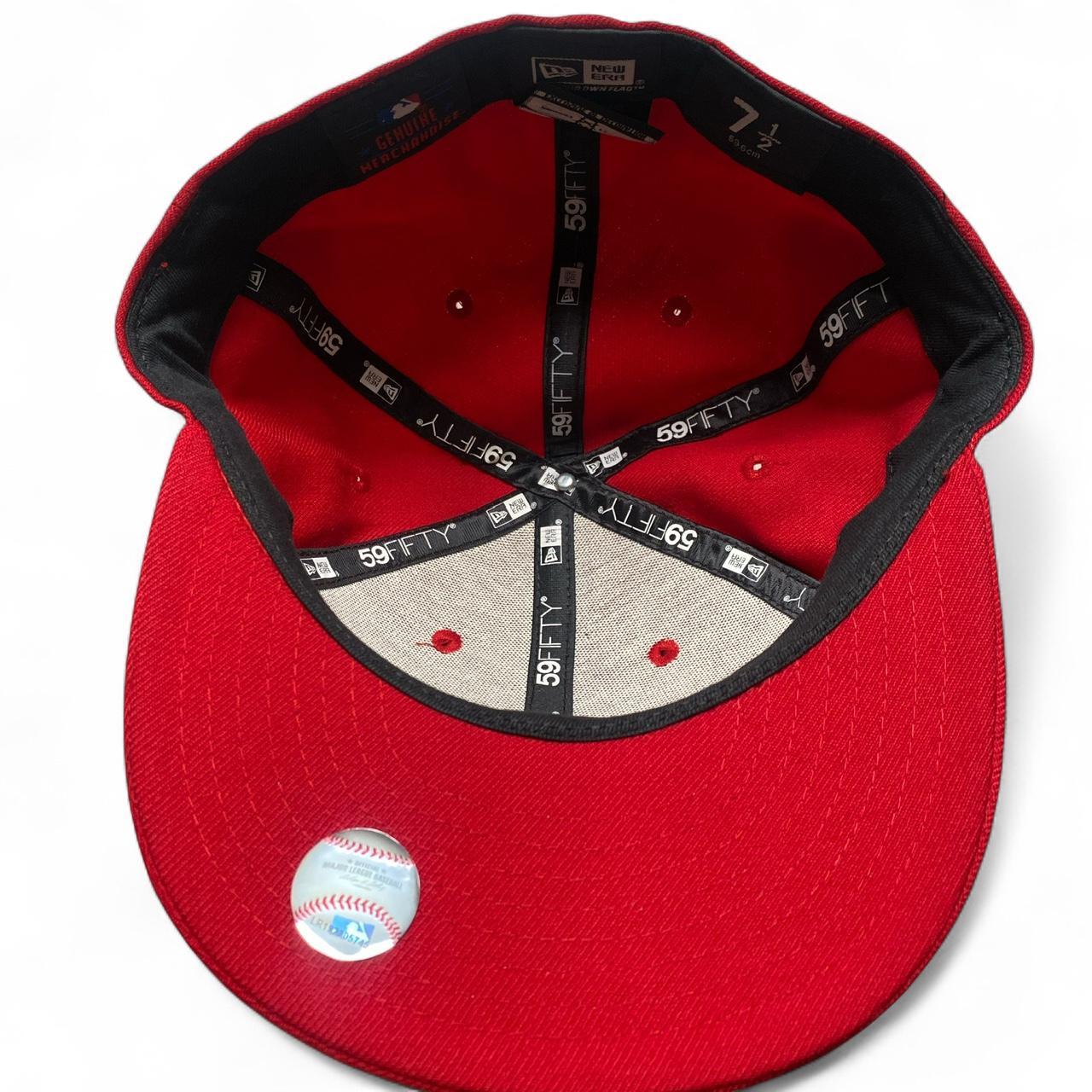 LA Dodgers Red and White Fitted Cap