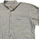 Thomas Burberry Long Sleeve Striped Checked Shirt White Blue and Yellow (L)