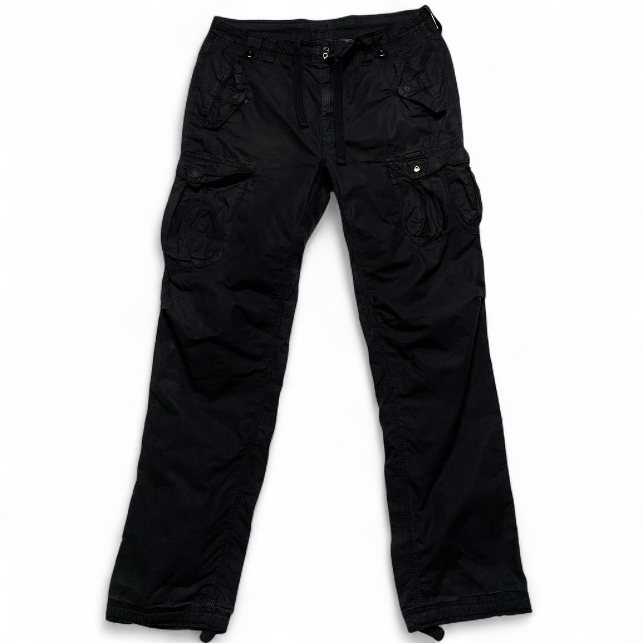 Armani Exchange Vintage Black Baggy Cargo Trousers