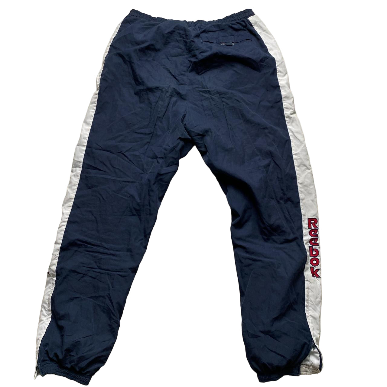 Reebok Vintage Shell Trackpant Baggy Navy White and Red Bottoms (S)
