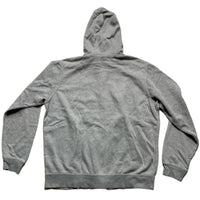 Nike Grey and White Swoosh Zip Hoodie (XL)