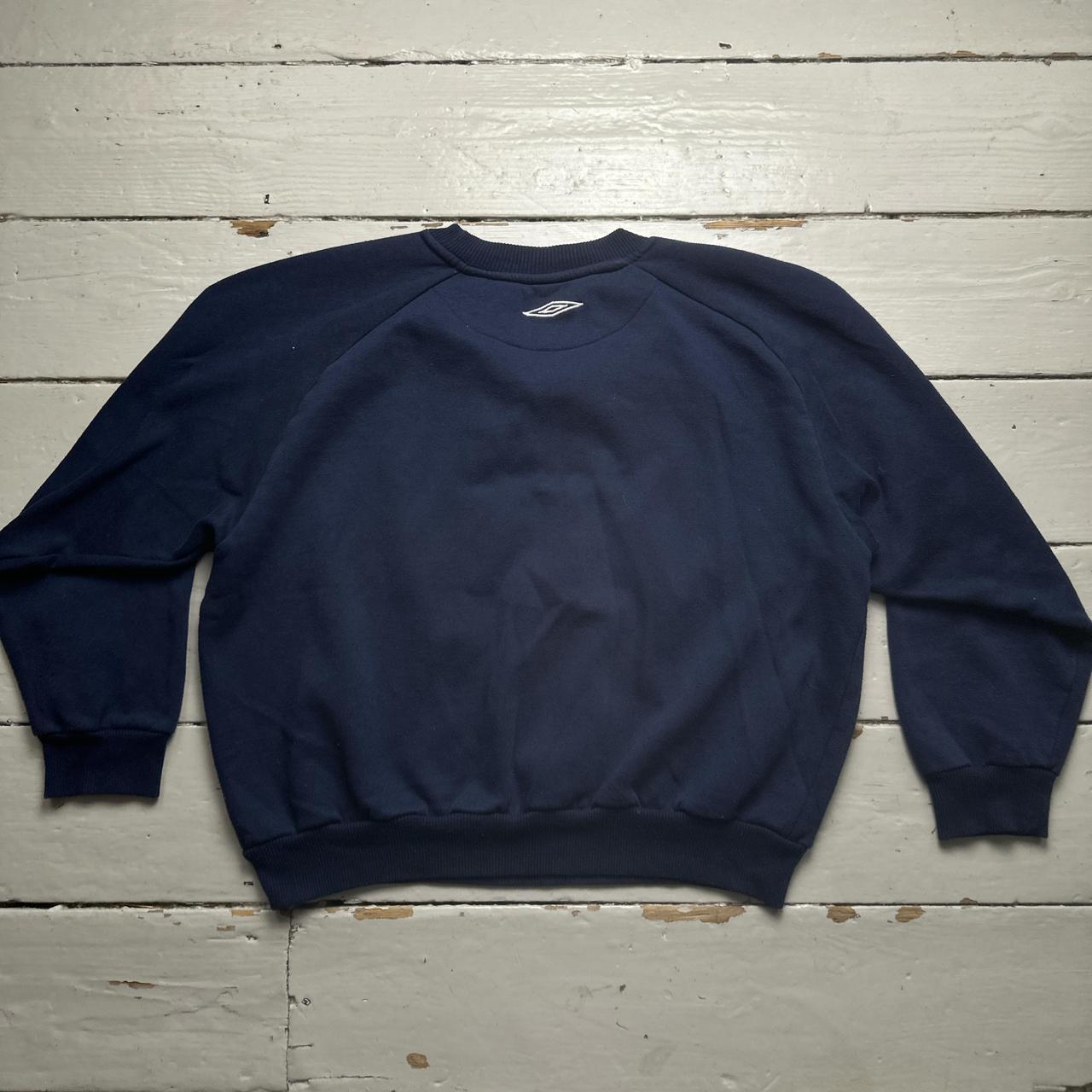 Umbro Vintage Cropped Navy White and Red Jumper