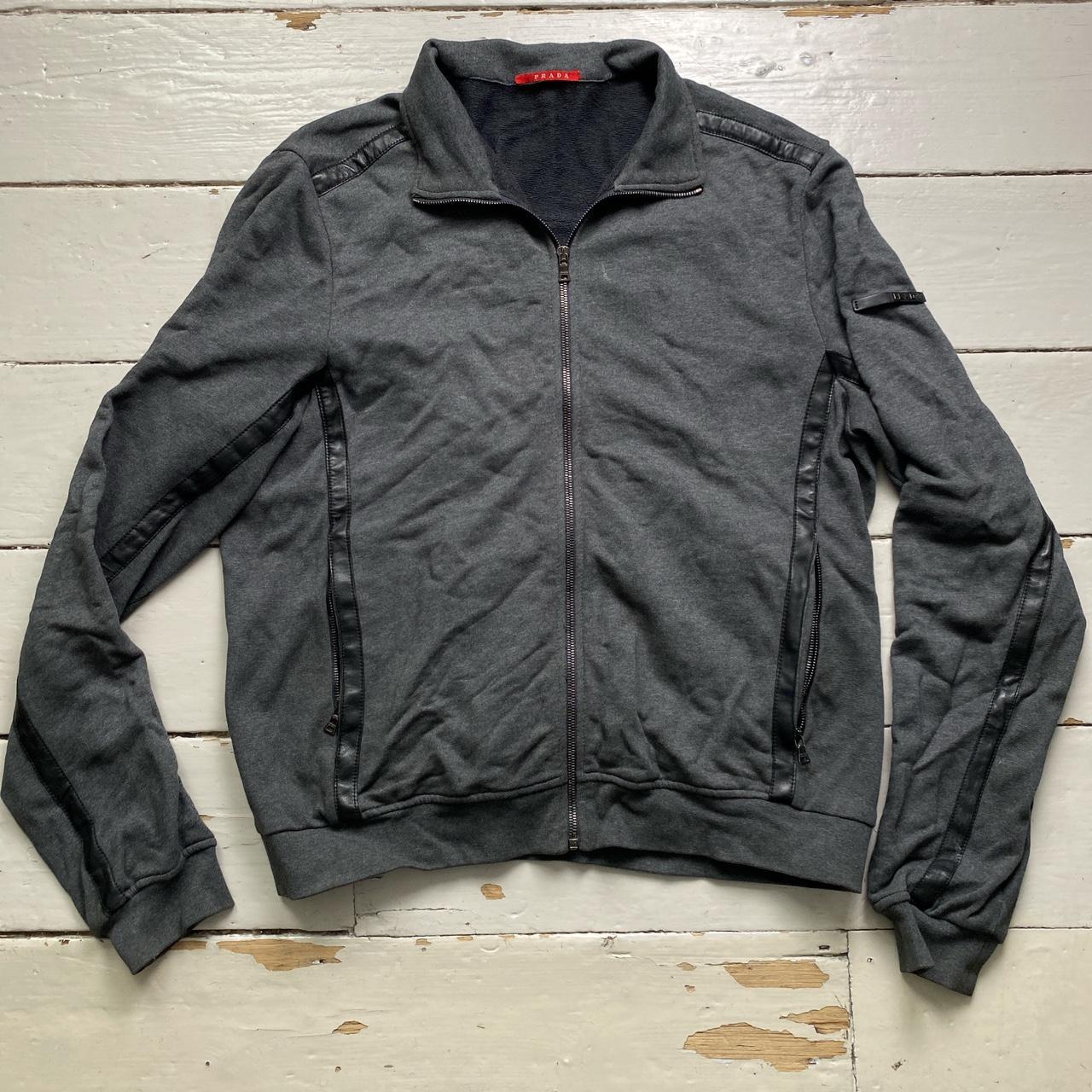 Prada Vintage Grey and Black Zip Jumper