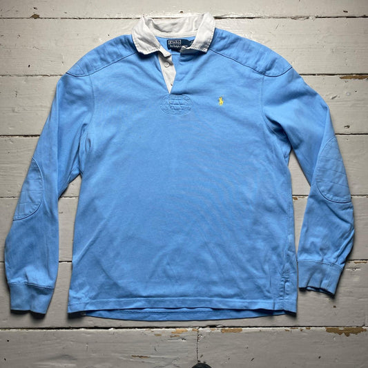 Polo Ralph Lauren Light Baby Blue Rugby Polo Long Sleeve Shirt