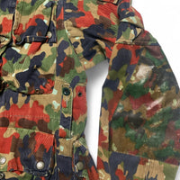 Swiss Camo M70 Camouflage Red Brown and Green Vintage Military Army Jacket (L)