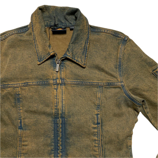 Dickies Womens Cropped Brown Washed Denim Jacket (L)