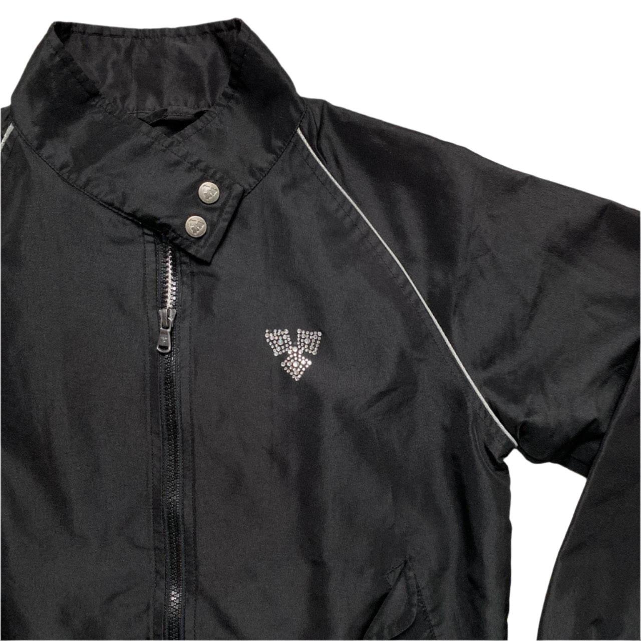Carlsberg Black Diamante Rhinestone Bomber Womens Jacket (S)