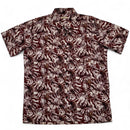 Burberry Brit Brown and White Floral Leaf Prints Short Sleeve Shirt (M)