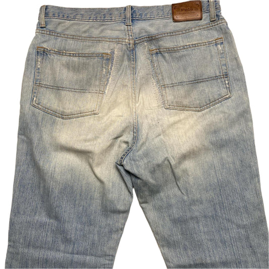 Polo Ralph Lauren Light Blue Stonewash Knee Distress Jeans (35W)