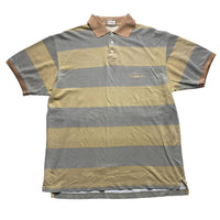 Thomas Burberry Vintage Cream and Grey Polo Shirt (L)