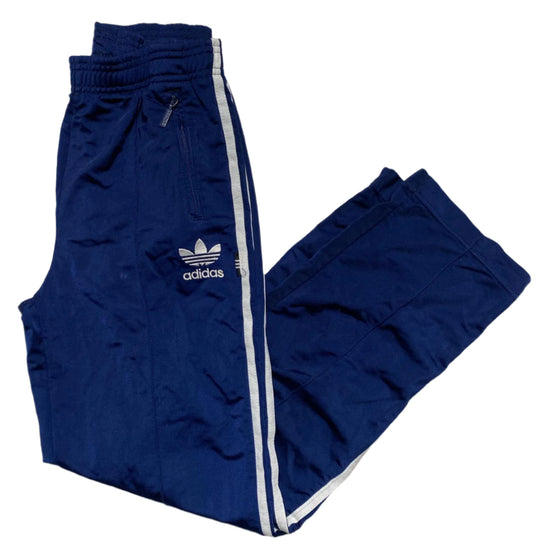 Adidas Vintage Navy and White Trackpant Bottoms (XS)