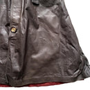Leone London Vintage Brown Long Leather Trench Coat (S)